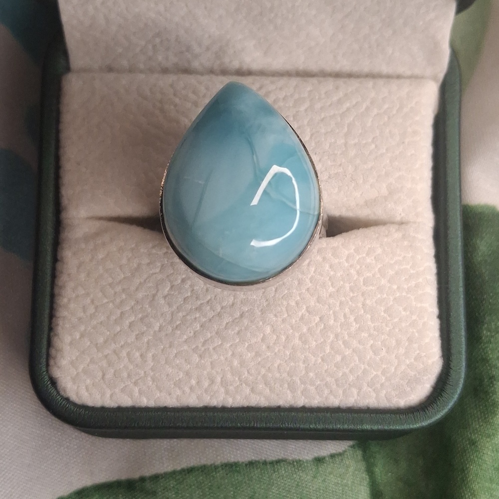 Larimar and Silver Ring